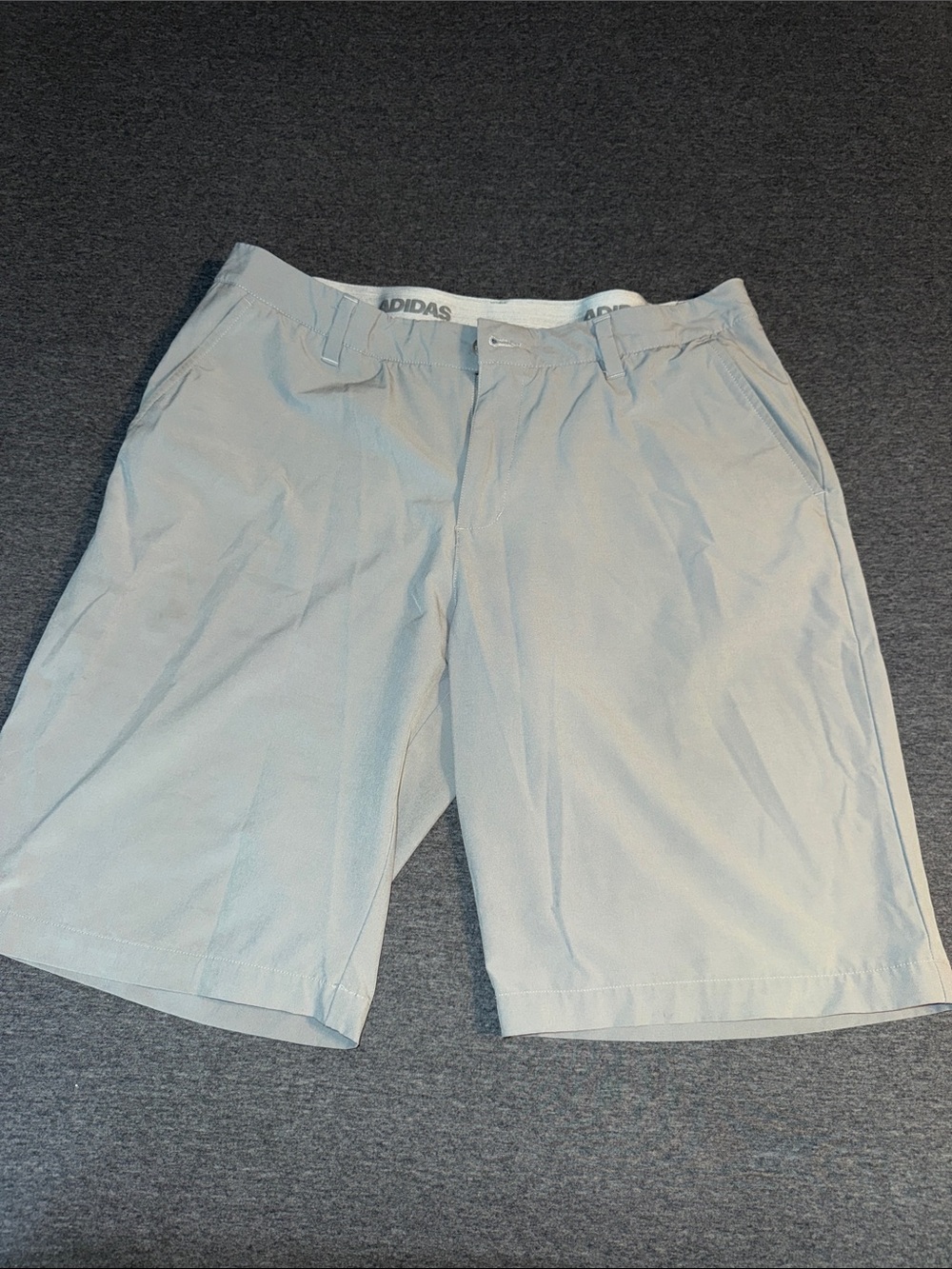 adidas Men's Light Gray Flat Front Golf Shorts